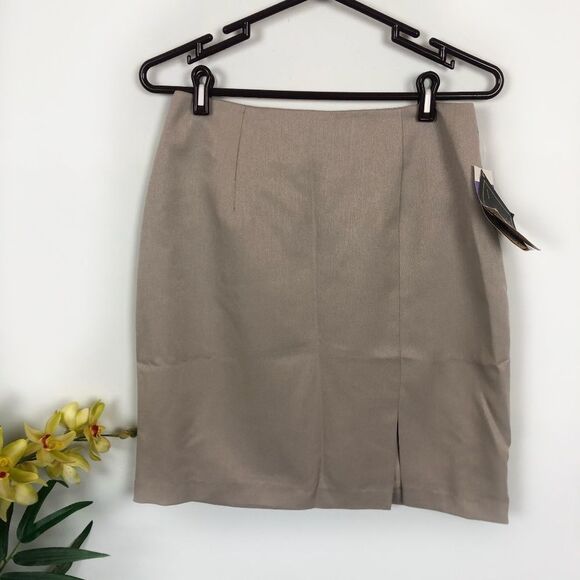NWT Melissa Lawrence Tan Career Fully Lined Skirt - Picture 1 of 6